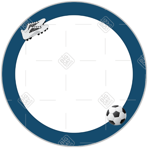 Football blue frame - round