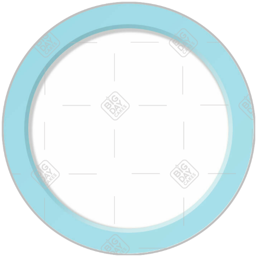 Simple light blue frame topper - round