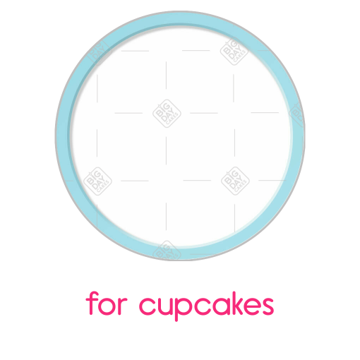 Simple light blue thin frame topper - cupcakes