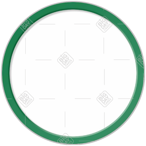 Simple green thin frame topper - round