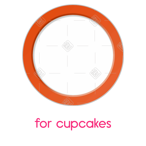 Simple orange frame topper - cupcakes