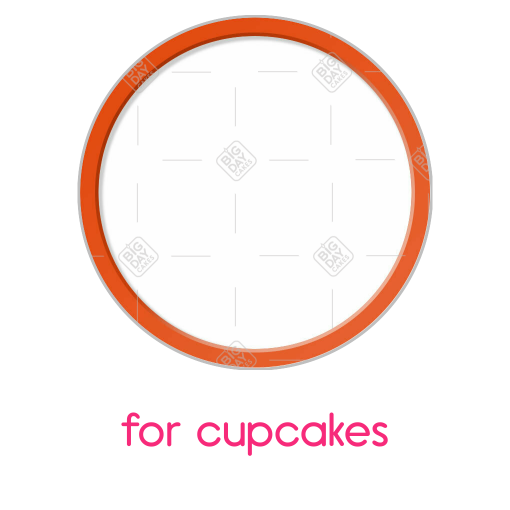 Simple orange thin frame topper - cupcakes