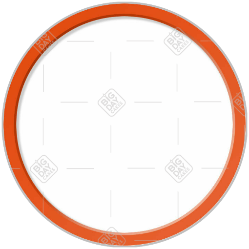 Simple orange thin frame topper - round