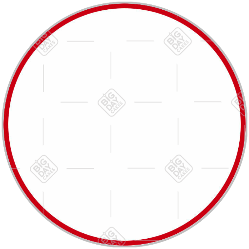 Simple red very thin frame topper - round