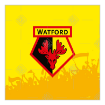 Watford FC with fans Happy Birthday topper - square