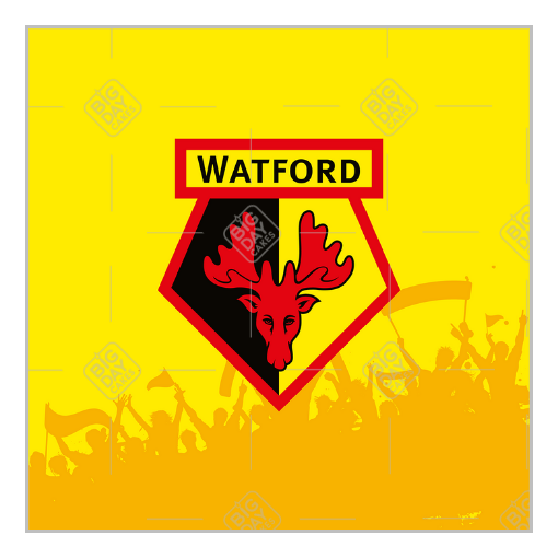 Watford FC with fans Happy Birthday topper - square