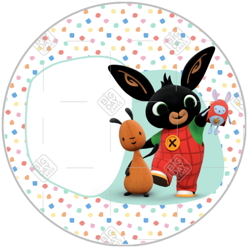 Bing Bunny dotty photo cake topper frame - round