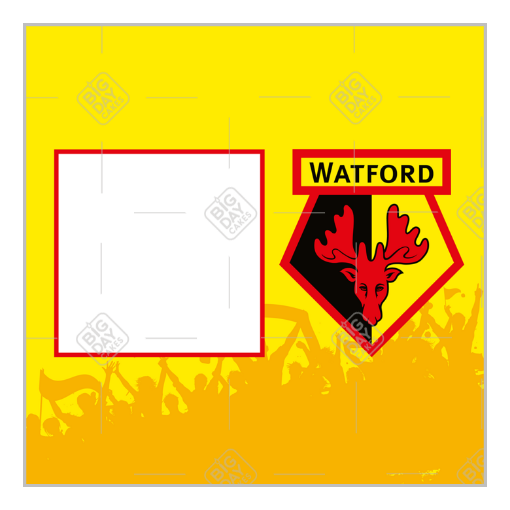 Watford FC with fans Happy Birthday frame - square