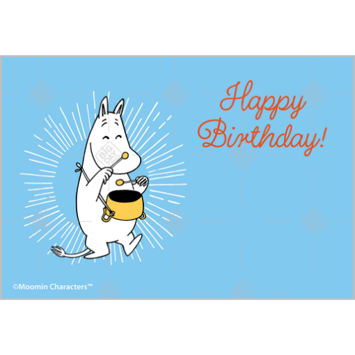 Moomintroll-Happy-Birthday topper - landscape