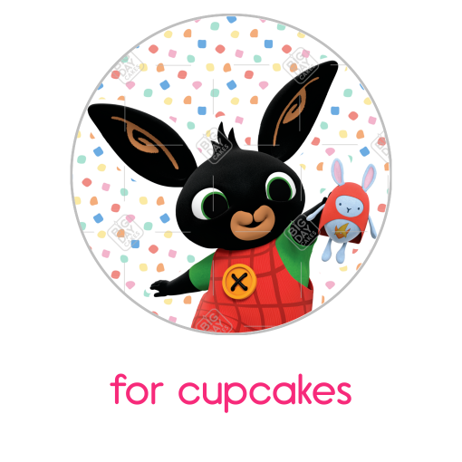 Bing Bunny dotty frame - cupcakes