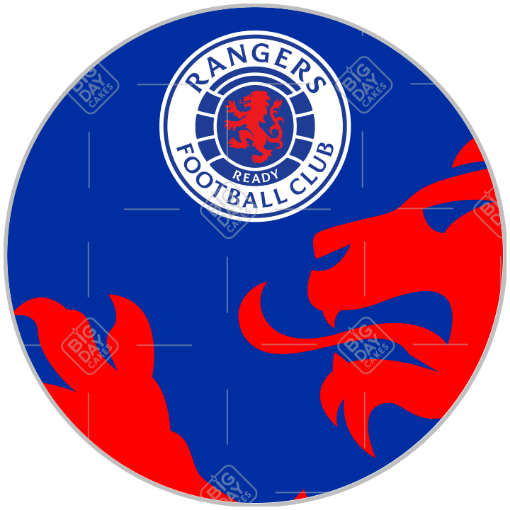 Rangers-lion-design topper - round