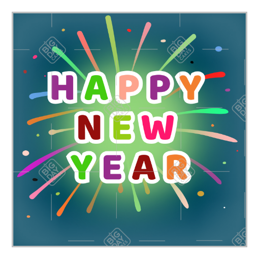 Happy New Year dark background topper - square