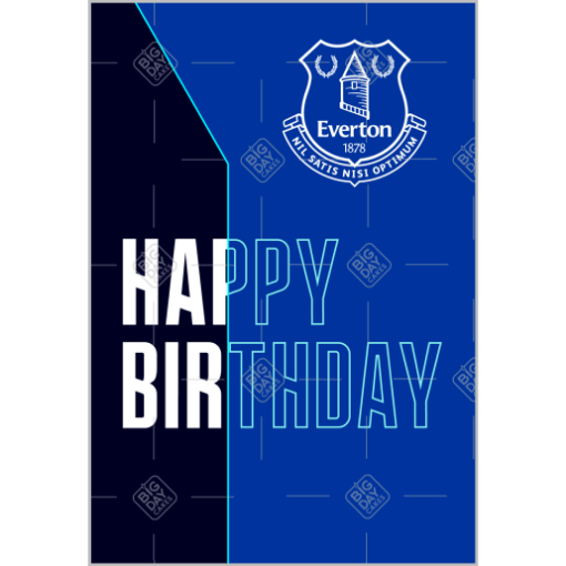 Everton Happy Birthday cake topper - portrait