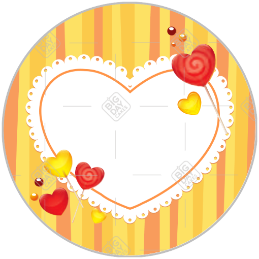 Love heart cut out frame - round