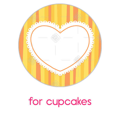Love heart cut out frame - cupcakes