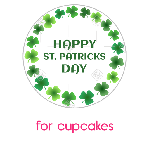 Happy_shamrock_St.Patrick's_Day topper - cupcakes