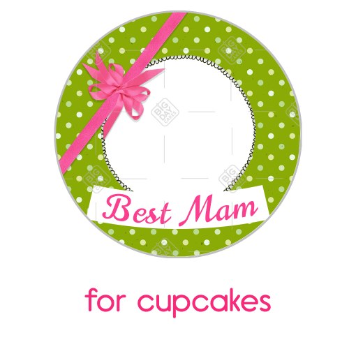 Best-Mam-pink-ribbon frame - cupcakes