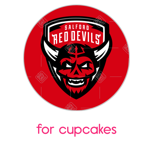 Salford Red Devils topper - cupcakes