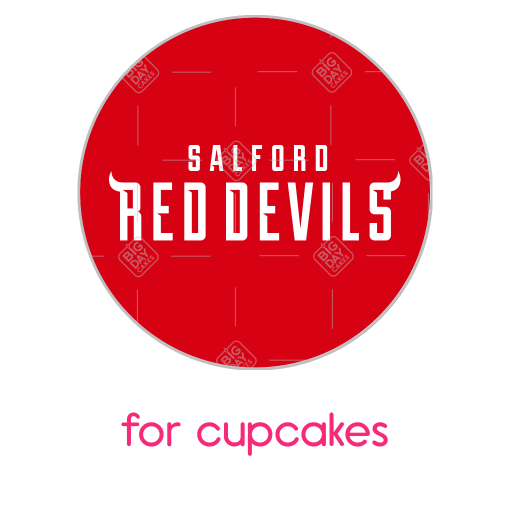 Salford Red Devils Happy Birthday cake topper - cupcakes