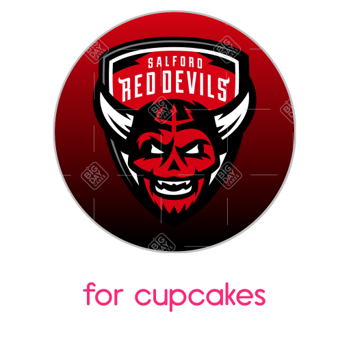Salford Red Devils fade cake topper - cupcakes