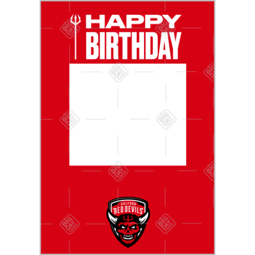 Salford Red Devils Happy Birthday frame - portrait