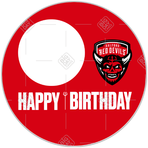 Salford Red Devils Happy Birthday frame - round