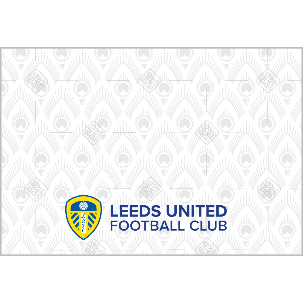 Leeds United Home Pattern Cake Topper topper - landscape