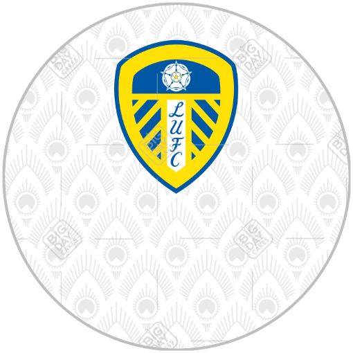 Leeds United Home Pattern Cake Topper frame - round