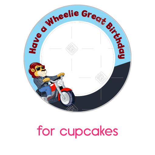 Wheelie-Birthday frame - cupcakes