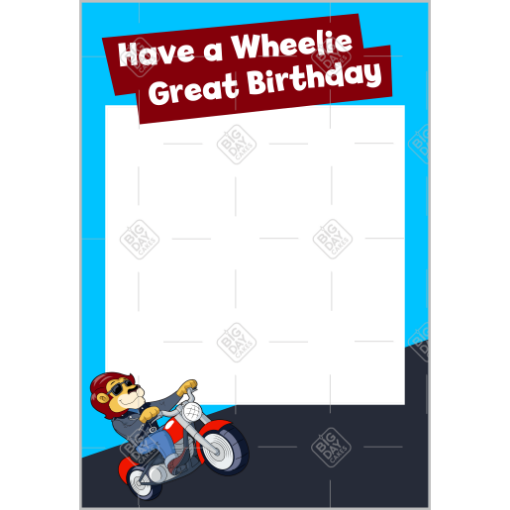 Wheelie-Birthday frame - portrait
