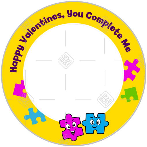 Puzzle-Love frame - round