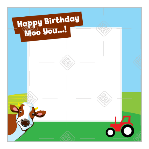 Moo-Birthday frame - square
