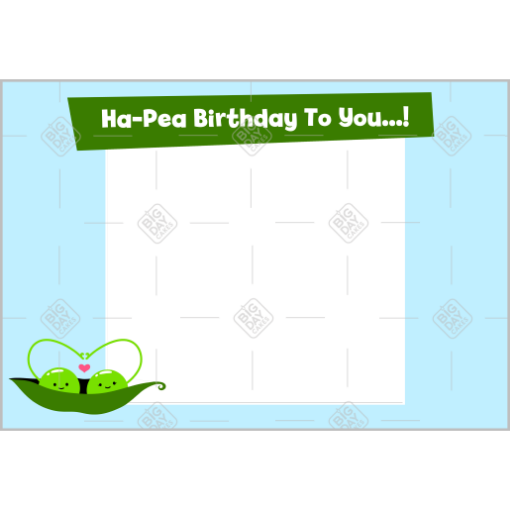Ha-Pea-Birthday frame - landscape
