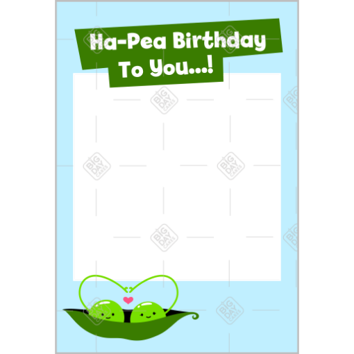 Ha-Pea-Birthday frame - portrait