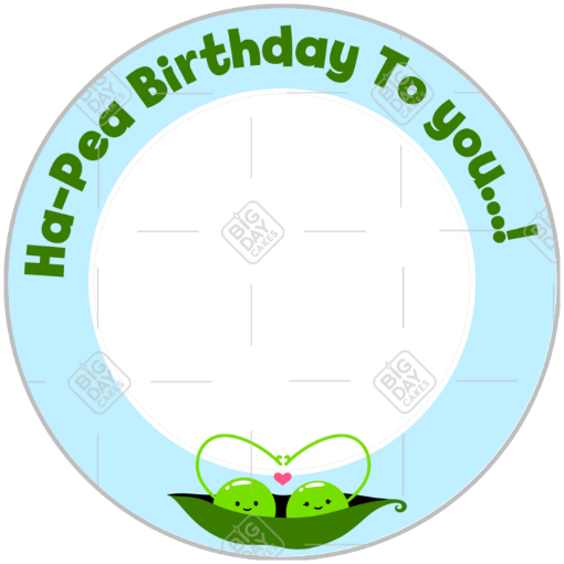 Ha-Pea-Birthday frame - round