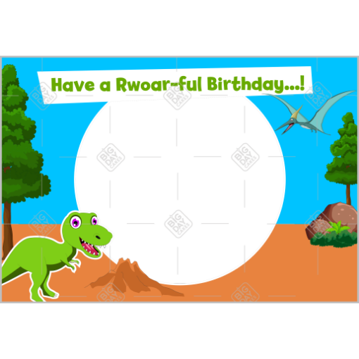 Dinosaur-Birthday frame - landscape