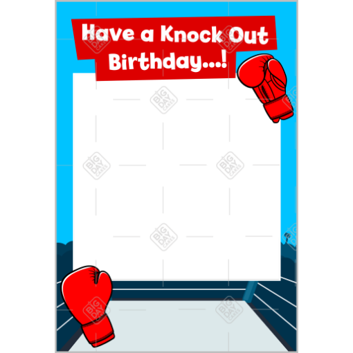 Knock-Out-Birthday frame - portrait