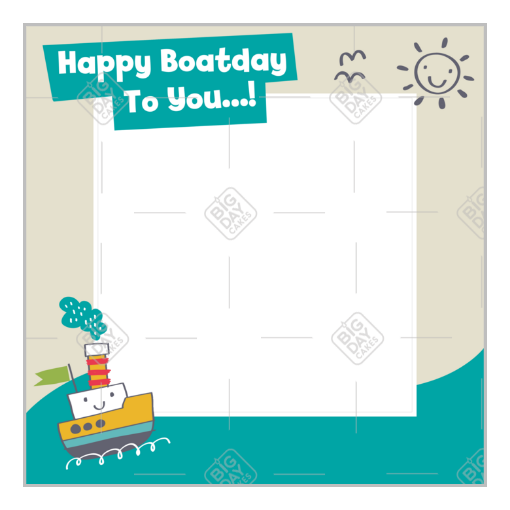 Boat-Birthday frame - square