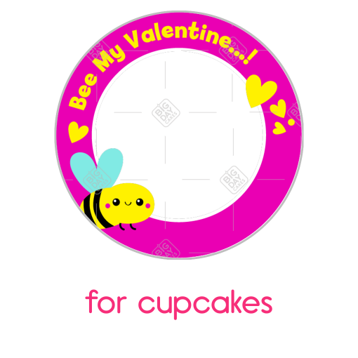 Bee-Valentine frame - cupcakes
