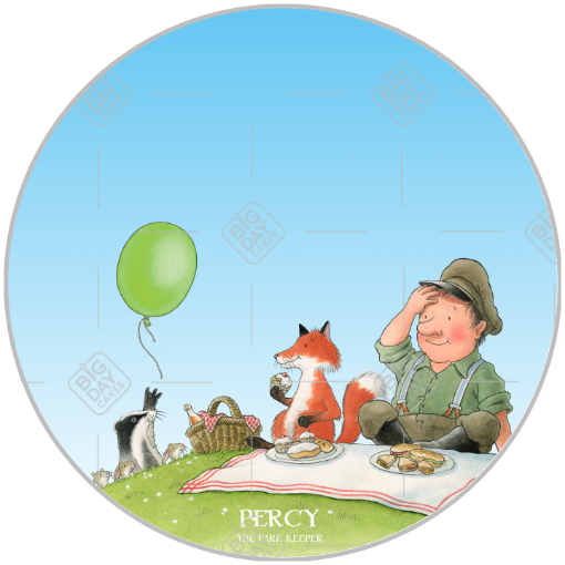 Percy animals and balloon topper - round