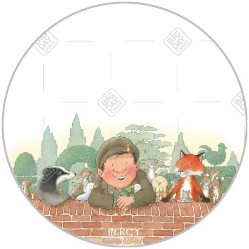 Percy and animals on the wall topper - round