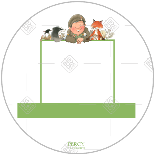 Percy and Animals on wall frame - round