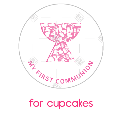 First Communion Chalice pink topper - cupcakes