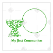 First communion - green frame with chalice frame - square