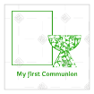 First communion - green frame with chalice frame - square