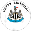 Newcastle United Happy Birthday white design topper - round